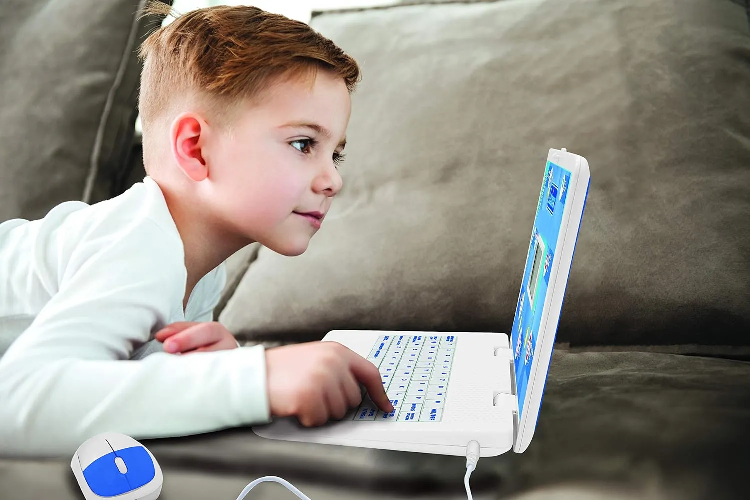 income and Music LEXIBOOK JC598i1_01 Educational and Bilingual Laptop French/English-Toy for Children with 124 Activities to Learn Mathematics$ Dactylography$ Logic$ Clock Reading$ Play Games 