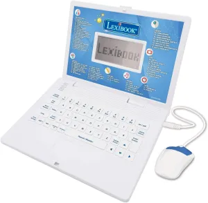 income and Music LEXIBOOK JC598i1_01 Educational and Bilingual Laptop French/English-Toy for Children with 124 Activities to Learn Mathematics$ Dactylography$ Logic$ Clock Reading$ Play Games 
