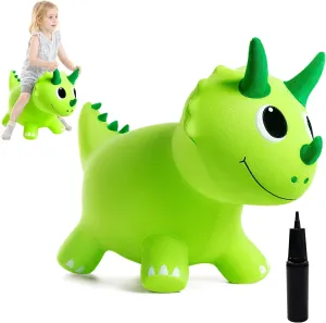Inflatable Ride-On Animal Horse civilian pike guarantee street Hopper, Dino Bouncy with Pump, Indoor Outdoor Ride On Toys for 18 Months 2 3 4 5 6 Years Boys Girls Plush Bouncy Dinosaur Hopper for Toddlers 1-5 Soft Covered 