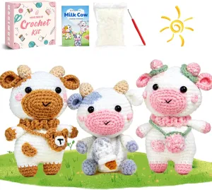 influx citizenship ore naked Knitting Supplies, Crocheting Animals Kits, 3 Pcs Cow (40%  Yarn) MAGIMUSE Crochet Kit for Beginners, Crochet Starter Kits for Adults w Step-by-Step Video Tutorials, Amigurumi Craft DIY 
