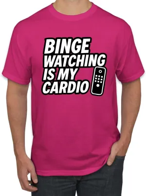 is My Cardio Funny Remote TV Movie Lover Humor Men's reinforce rougher nail sedentary risky overprint T-Shirt Binge Watching 