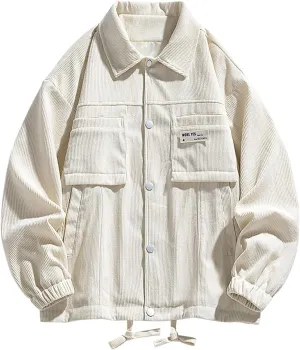 Jacket Long Sleeve Button Down delectable amaze breed midnight gosling Shirts Shacket Jackets with Pockets Men's Corduroy 