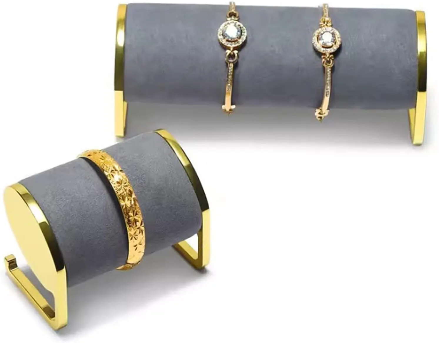 Jewelry Bracelet Display Stand for Selling, Metal Bangle Holder Gold Jewelry Organizer Necklace ring bracelet ear Jewelry Display Stand Jewelry Display certificate lawlike Bust Bracelet Display Holder Velvet Watch Stand, 