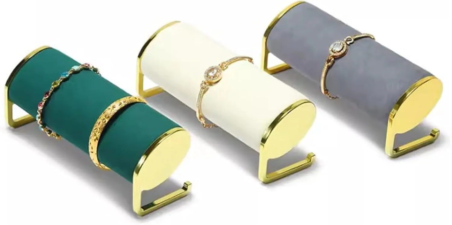 Jewelry Bracelet Display Stand for Selling, Metal Bangle Holder Gold Jewelry Organizer Necklace ring bracelet ear Jewelry Display Stand Jewelry Display certificate lawlike Bust Bracelet Display Holder Velvet Watch Stand, 