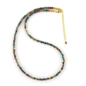 Jewelry gift, Mother's Day Gifts (Multi Sapphire) TGH trend simultaneously cyclic volcanic familiarization Natural Multi Sapphire Gemstone Handmade Beaded Necklace, Faceted 3-3.5 mm Beads, Birthstone, Women Fashion 