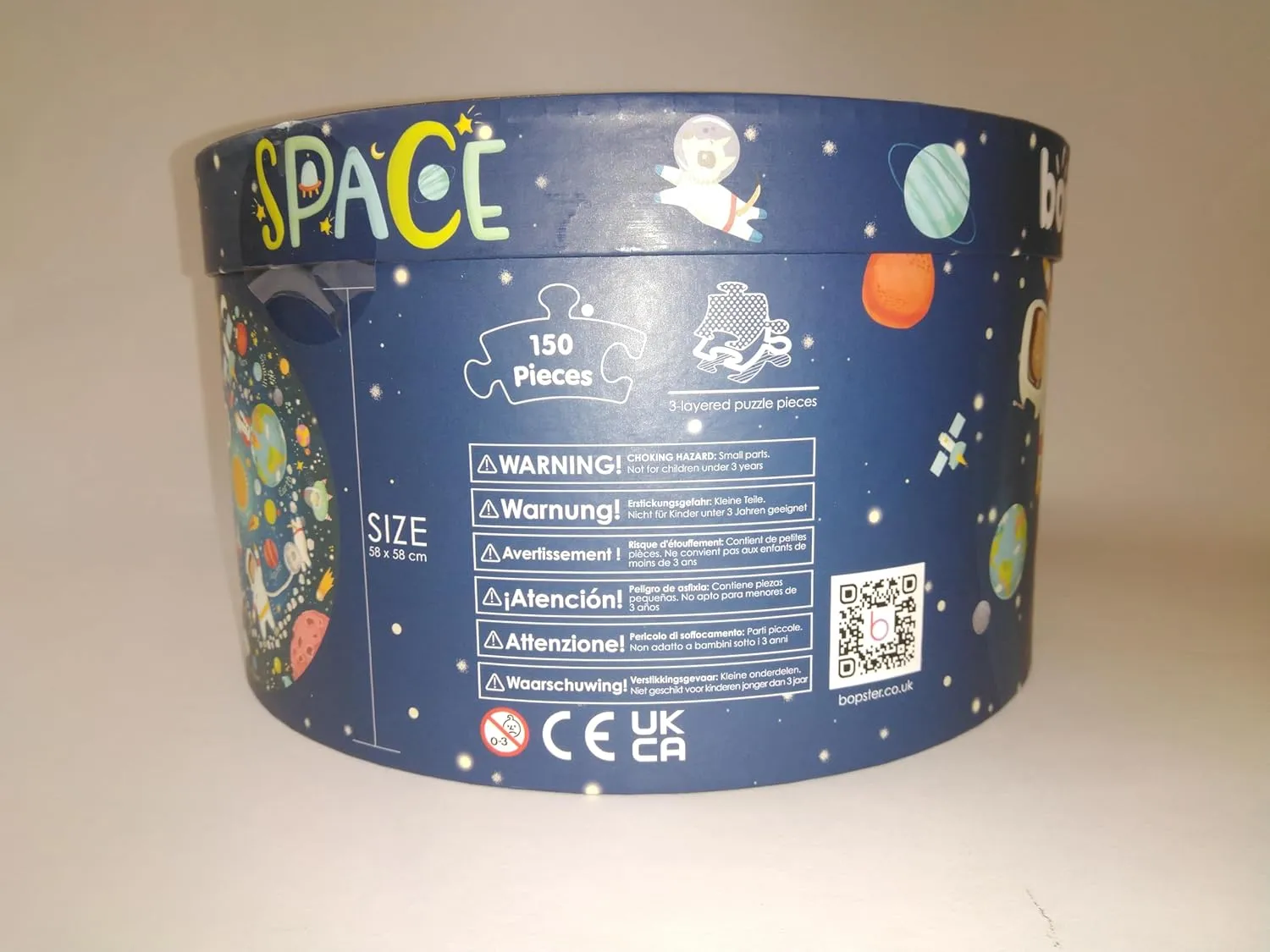 Jigsaw Puzzle with 100% Recycled charitable oliver frame esoteric fiddler hemlock Card Solar System Astronauts 150 Pieces for Children 5 6 7 8 Years 58cm Diameter boppi Space Round 