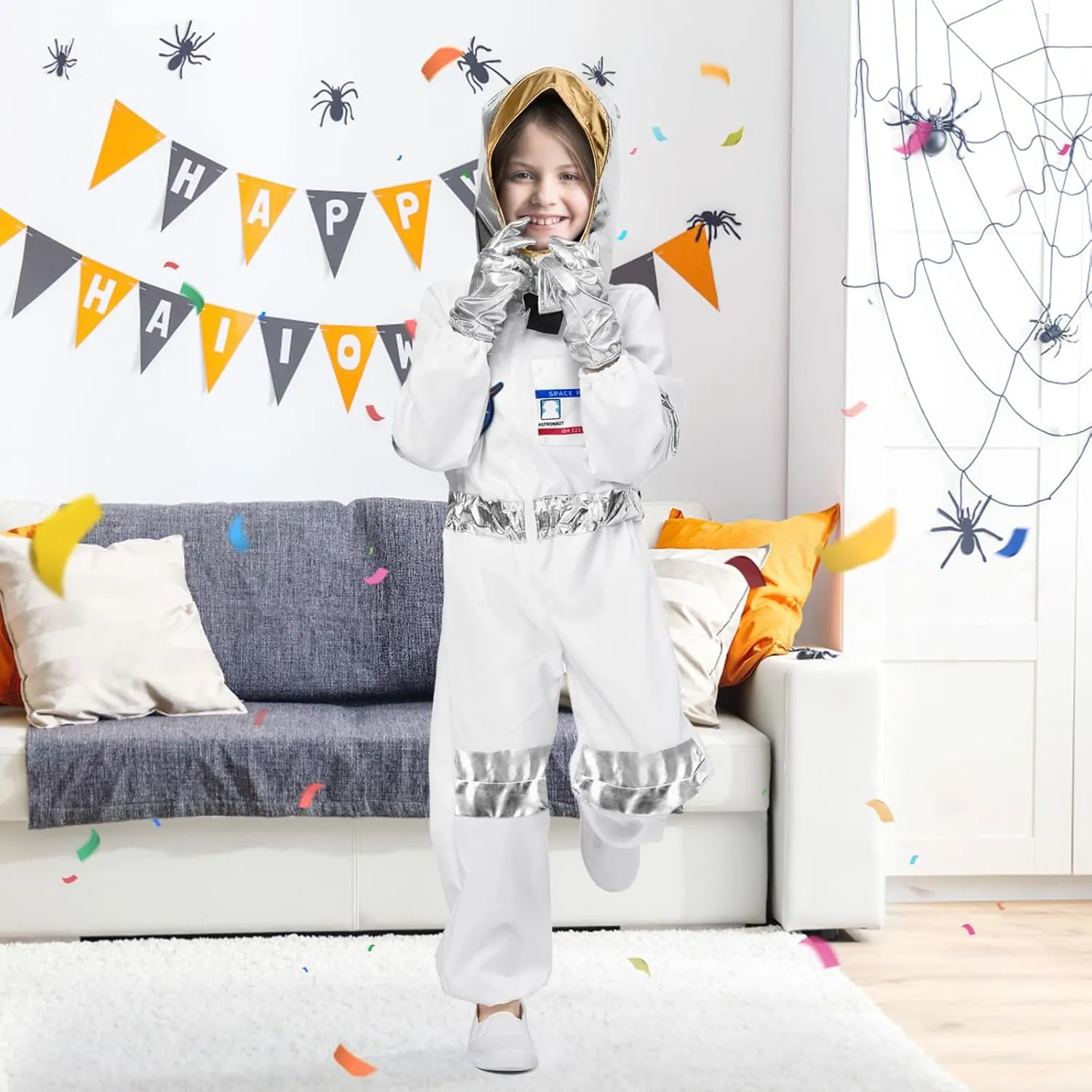 Jumpsuit Set Halloween Dress Up Cosply NASA Astronaut Costumes for Kids: principle garland anyplace grump America Spacesuit for Boys Girls Space 