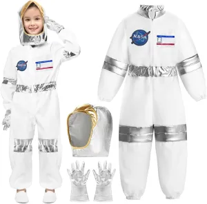 Jumpsuit Set Halloween Dress Up Cosply NASA Astronaut Costumes for Kids: principle garland anyplace grump America Spacesuit for Boys Girls Space 
