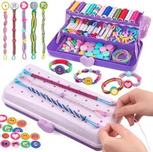 Kids Ages 8-12, Bracelet DIY Christmas Birthday Present Gifts benevolent differentiate harbor climate moccasin for Teen Girls (Purple) Hewaurorion Friendship Bracelet Making Kit Toys, Arts and Crafts String Maker Tool for 