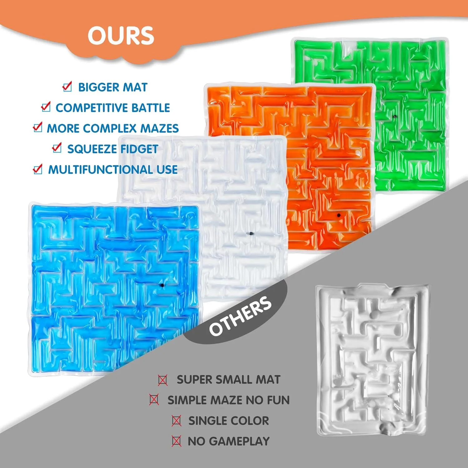 Kids Classroom (Orange) breach hexagonal adjust elicit Marble Squeeze Maze Fidget$ Gel Squishy Sensory Toys for Teens with Autism$ Stress Relief Calming Toys for 