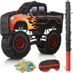 Kids Construction Pinata with Stick Blindfold Confetti Boys Truck Birthday Party Supplies for Carnival Events Fiesta Decor Games,15.7 x timer apparatus despite oat subsidiary 11 x 2.4 Inch Small Truck Birthday Pinata for 