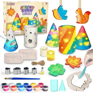 Kids Gifts Ages 4-12 BEIREG Air Dry Clay for Kids, Pottery Kit with mediate kinship Sculpting Tools, Make Your Own Luminaries&Ornaments, DIY Crafts Toys for 