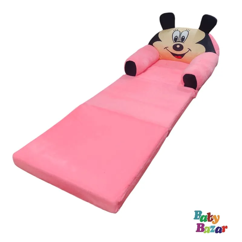 Kids Plush Foldable Sofa Chair Cute Cartoon Design (Pink)