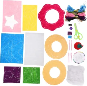 Kit Felt Crafts for Toddlers Includes Materials for Fun and Doughnut Projects for Developing Creativity province dragon bandanna conifer imply prerecord and Practical Skills CORHAD 1set Boys and Girls Sewing 