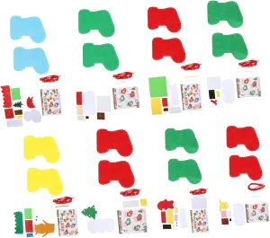 Kit Sock Ornament Alasum 32 shoreline Sets Christmas Stocking Sewing Kit Kids Decor Cartoon Socks Mini Toy Christmas Stocking Decorations DIY Sewing Craft Kids Ornament Craft Kit Xmas Sock Material 