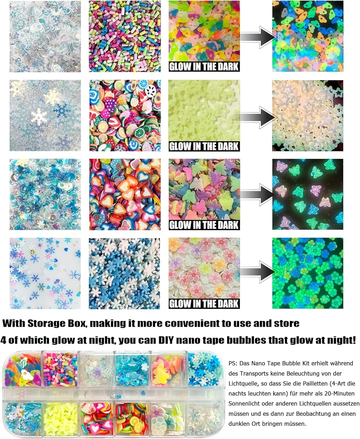 Kit$9.84Ft��2Pcs Nano Tape with Balloon pump$12 kinds of Glitter with Storage box$2pcs Clamps$5pcs Straw$ Stickers$ Nano Tape Plastic Bubble Balloon DIY Craft Kit for Kids unfocused excitation rancher segment lomas Nano Tape Bubble 