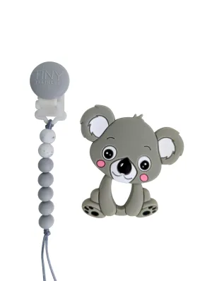 Koala Silicone Teether on a Pacifier Clip