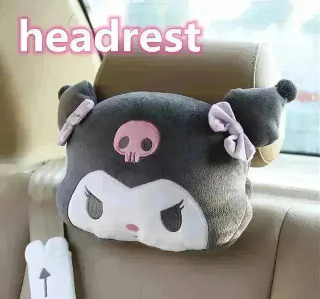 Kuromi My Melody Car Headrest and Seatbelt Protector