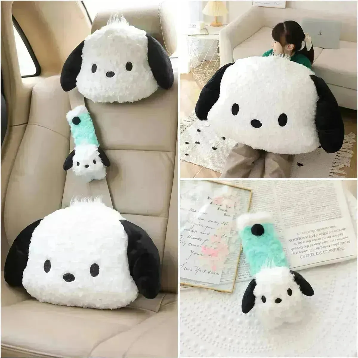 Kuromi My Melody Car Headrest and Seatbelt Protector