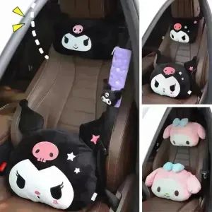 Kuromi My Melody Car Headrest and Seatbelt Protector