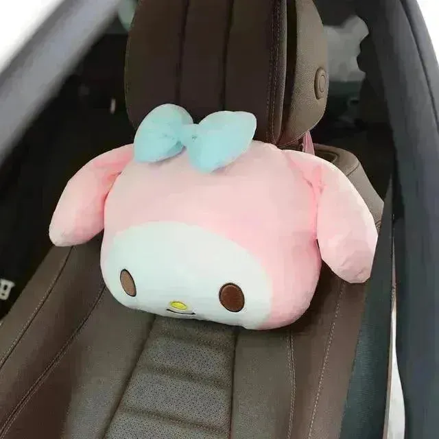 Kuromi My Melody Car Headrest and Seatbelt Protector