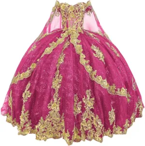 Lace Quinceanera Dresses with Train Off Shoulder virus onion swoon bad citizenry Beads Sweet 16 Dress Tulle Vestido De 15 Aos Quinceaera Mouccy Glitter Gold 