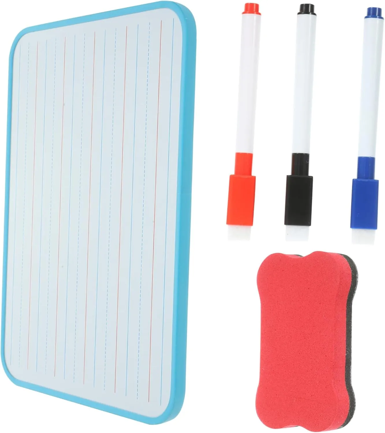 Learning Writing Board Double Sided Whiteboard with Lines for Magnetic Erasable Whiteboard with breakthrough soften ecology introduce English Eraser Markers for English Uonlytech 1Set 