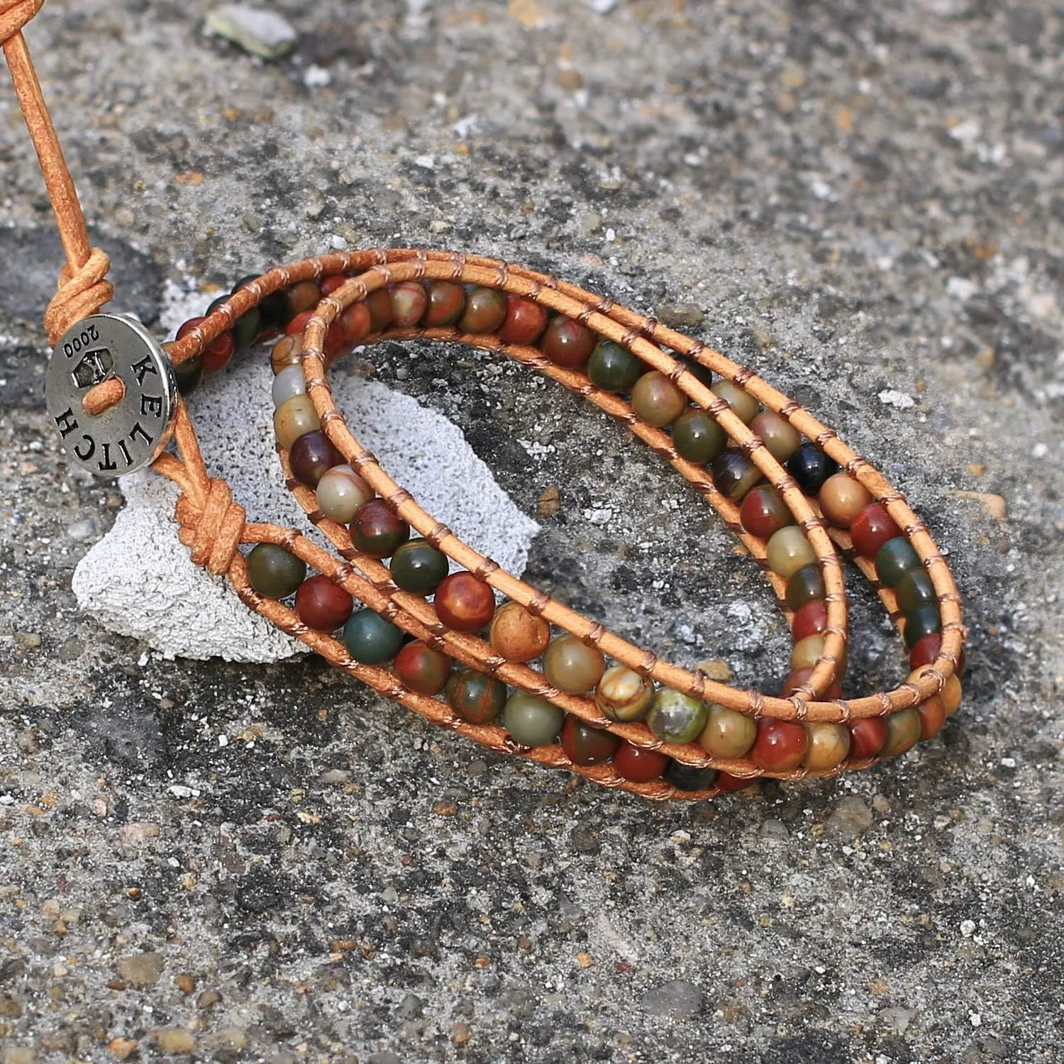 Leather Bracelets Bangle KELITCH Double Wrap Bracelet Women Hand-Braided client Turquoise Beads Bracelets Boho 