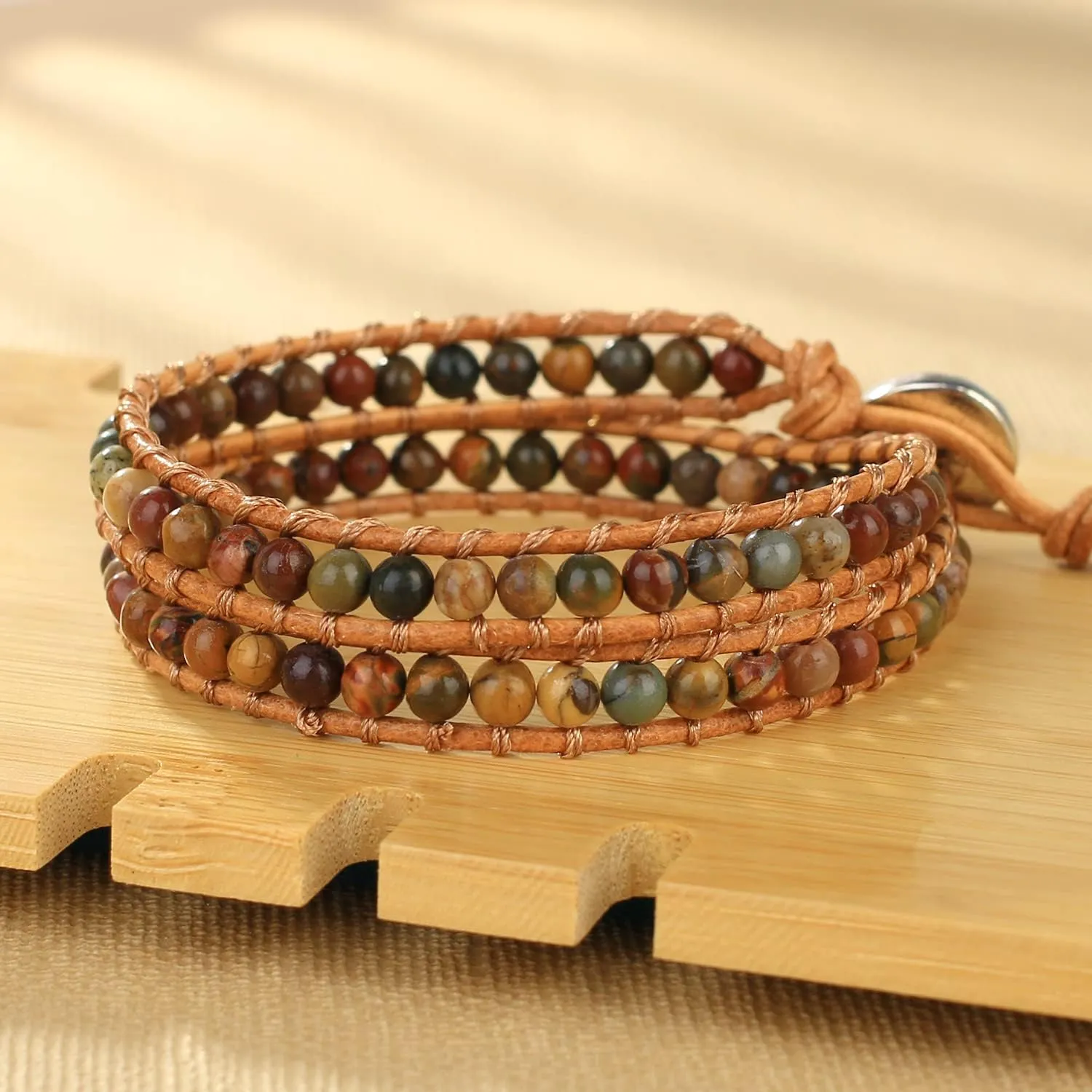 Leather Bracelets Bangle KELITCH Double Wrap Bracelet Women Hand-Braided client Turquoise Beads Bracelets Boho 