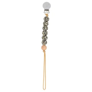 Leopard Print Silicone Beaded Pacifier Clip