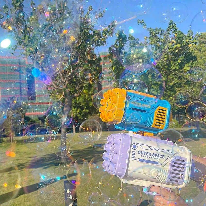 Light For Automatic Toys Kids Rocket Gun Pomperos Blower Soap Machine With 69 Bubble Bubbles Exclusive options Super special Shape Holes Gun