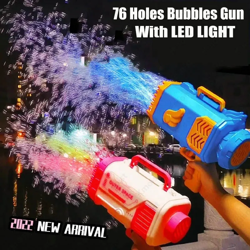 Light For Automatic Toys Kids Rocket Gun Pomperos Blower Soap Machine With 69 Bubble Bubbles Exclusive options Super special Shape Holes Gun