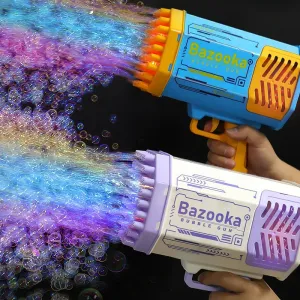 Light Rocket Shape Holes Pomperos Kids Bubble Machine Toys Urgent sale Gun Bubbles With 69 Automatic Customer-endorsed Gun Blower For Soap