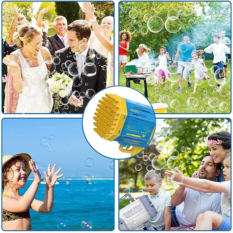 Light Rocket Shape Holes Pomperos Kids Bubble Machine Toys Urgent sale Gun Bubbles With 69 Automatic Customer-endorsed Gun Blower For Soap