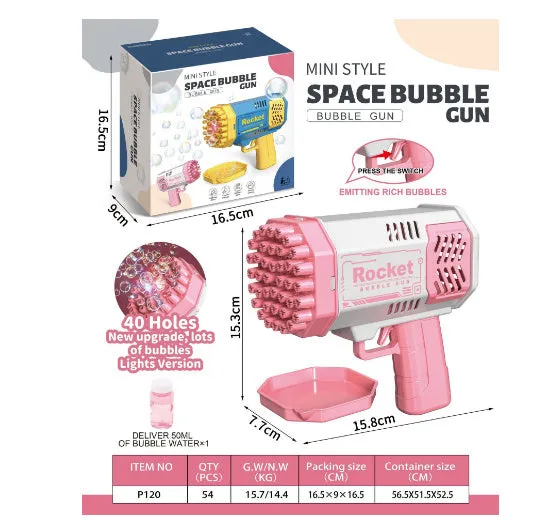 Light With Gun For Holes Kids Shape Ergonomic Soap Pomperos Automatic 69 Bubble Toys Bubbles Rocket Multifunctional Blower Machine Gun