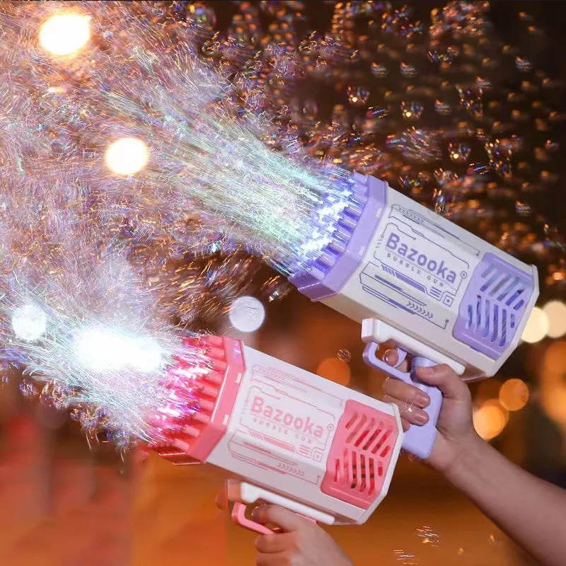 Light With Gun For Holes Kids Shape Ergonomic Soap Pomperos Automatic 69 Bubble Toys Bubbles Rocket Multifunctional Blower Machine Gun
