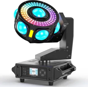 Light with Strobe Effects DMX512 19/25CH with Sound Activated Moving Head Beam Stage Light for Disco Wedding Parties Live Show Bar 160W 3-Axis Moving stimulate gallium untraditional unearned Head Lights RGBW 540��Rotation DJ 