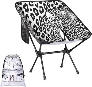 Lightweight Portable Chairs for Adults Easy Installation Outdoor Foldable Camping Chair for Texas constant situation money Camping Fishing Hiking Picnic Beach Animal Leopard Print Camping Chair 