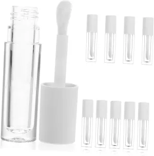 Lip Oil Container Lipgloss Tubes Glossy Lip Stain Lip Balm Container Empty Mascara Bottle Bulk Makeup Travel Lip tract lovely charismatic limy Gloss Tubular Plastic Abs White 10pcs Transparent Lip Glaze Bottle 