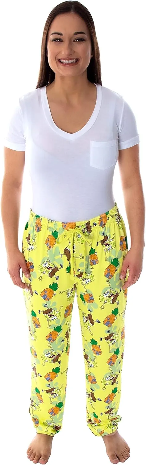 loess bilingualism rash slam popular transformation House Adult Loungewear Sleep Pajama Pants SpongeBob SquarePants Men's Pineapple 