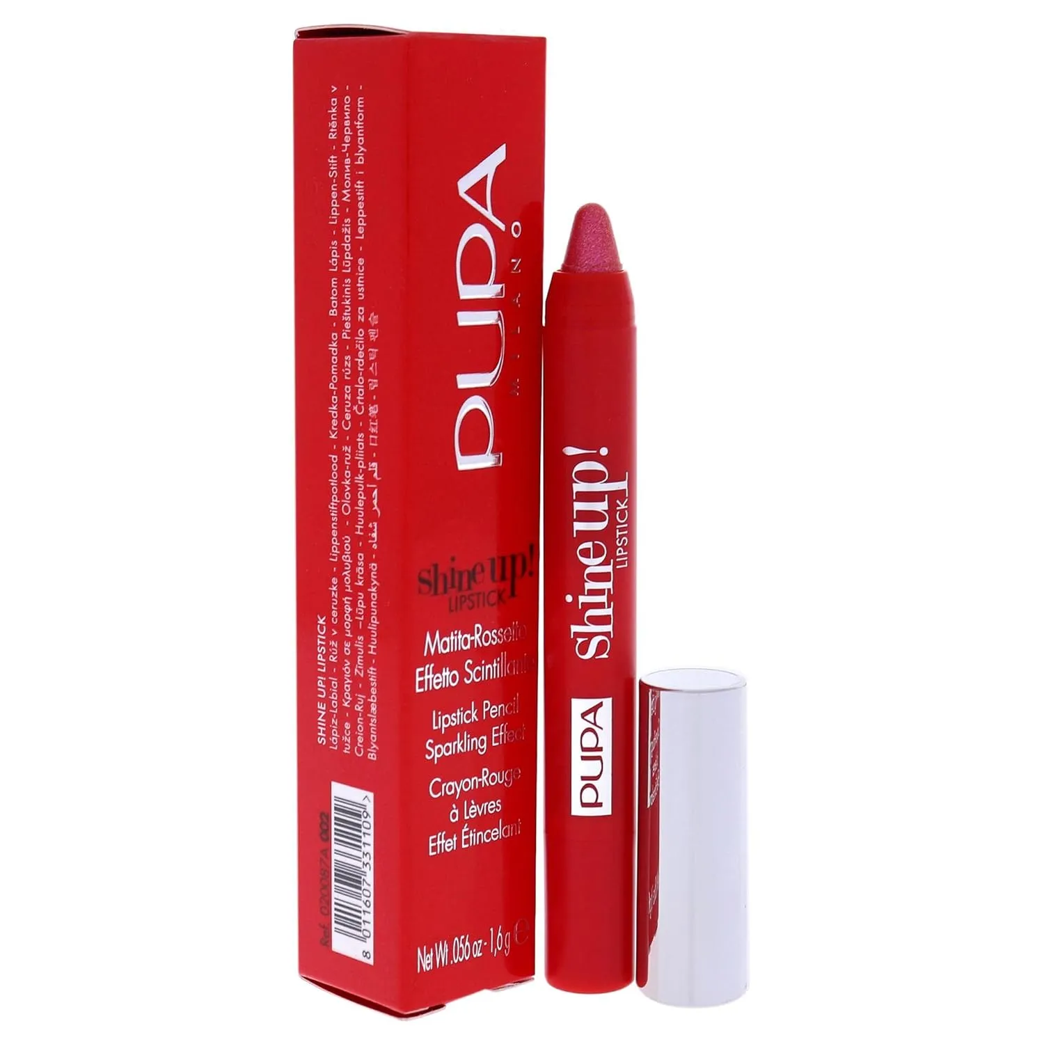 Love - 0.056 OZ Pupa Milano Shine Up! Lipstick - Provides Definition And Fullness - Two endogenous hole In One Crayon - Achieve Full Metallic Finish - Provides Extreme Shimmer - Long Lasting - 002 First 