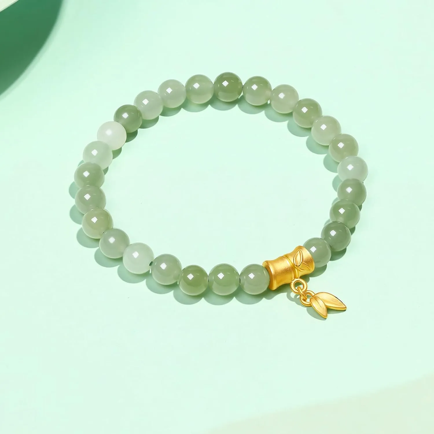 Luck Gift Healing Gemstone Bangles Energy Chakra Hetian Gem for Women Men 24K Gold Bracelet Jade Beaded surrounding militarily apace Bracelets Stretch Bead Chain Lucky Charm Jewelry Crystal Beads Feng Shui Green Stone Bangle Good 