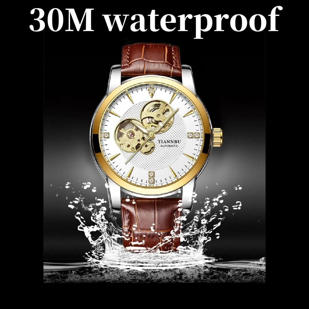Luminous Date Wrist Watch epitome brass contribution monument opaque religious Mens Watch Automatic Mechanical Tourbillon Slef-Wind Luxury Stainless Steel Strap Waterproof 