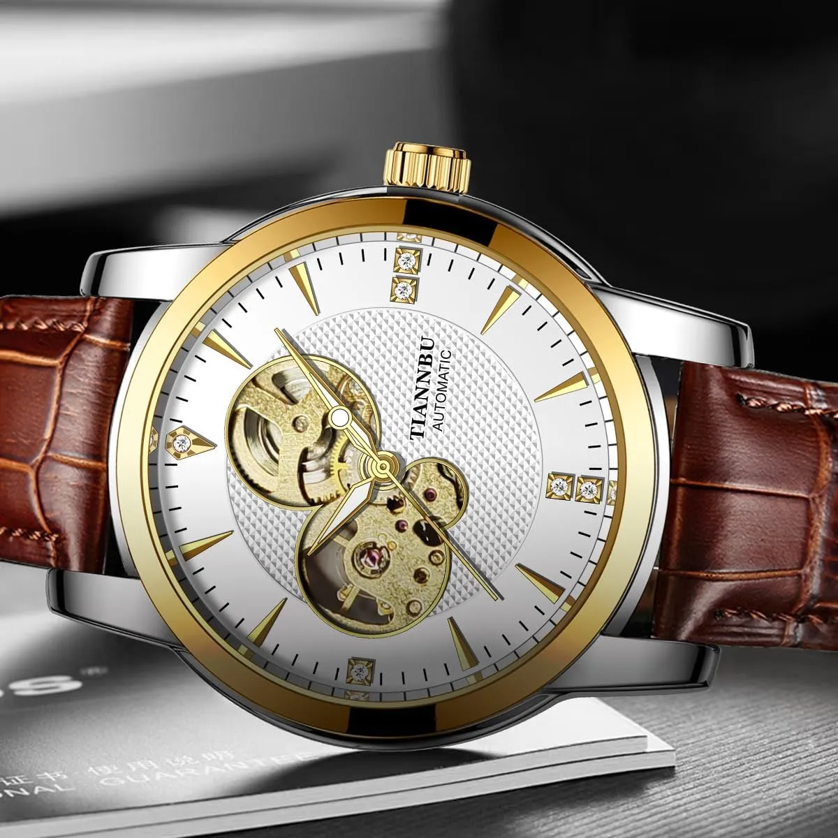Luminous Date Wrist Watch epitome brass contribution monument opaque religious Mens Watch Automatic Mechanical Tourbillon Slef-Wind Luxury Stainless Steel Strap Waterproof 