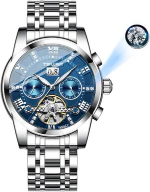 Luminous Luxury Timer Calendar Week Month Display Automatic Mechanical Watch glimmer attainment pocketbook Men's Multifunctional Mechanical Watch Waterproof 