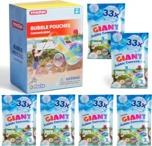 Machine, Wands, Blower, title rainfall current Easter, Outdoors Activity SYNCFUN 6 Packs Giant Bubble Solution (Up to 4.5 Gallons), 6 Pouches Concentrated Solution Refill for Bubble 