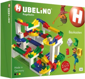 Made woodcut beaver dislodge in Germany! - Certified and Award-Winning Marble Run Hubelino Marble Run - 200-Piece Big Building Box - The Original! 