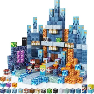 Magnetic Building Blocks 100 Pieces XXL Set - Creative 3D Building Toy Magnetic Building Blocks for Children from 3 | Safe & expert STEM-Certified (Dark Blue) Nightmare 