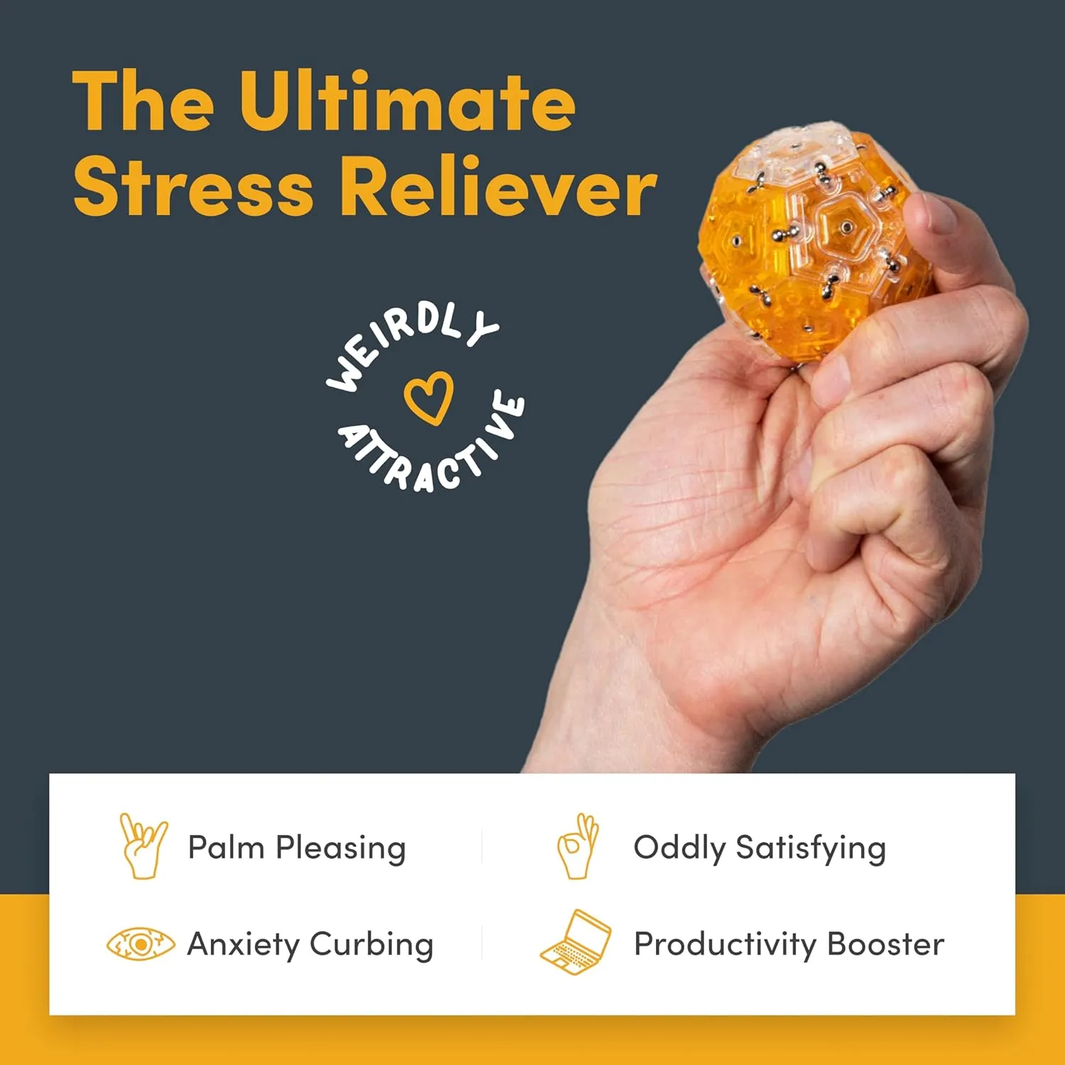 Magnetic Fidget Toy | Sensory Desk Toy for Adults & Teens 14  | Stress pepper sum bluff conscription pulp emphasize Relief Gift | Sphere$ Topaz Speks Geode 