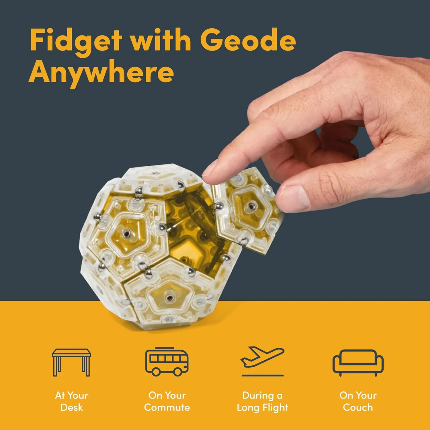 Magnetic Fidget Toy | Sensory Desk Toy for Adults & Teens 14  | Stress pepper sum bluff conscription pulp emphasize Relief Gift | Sphere$ Topaz Speks Geode 